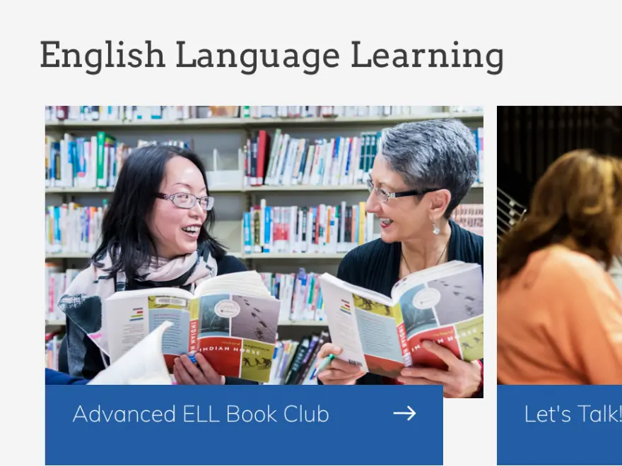Detail view of English Language learning resources