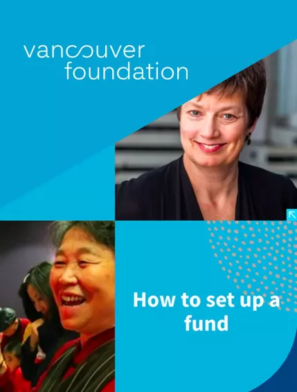 alt="Collage image with people and blocks of colour from the Vancouver Foundation homepage"